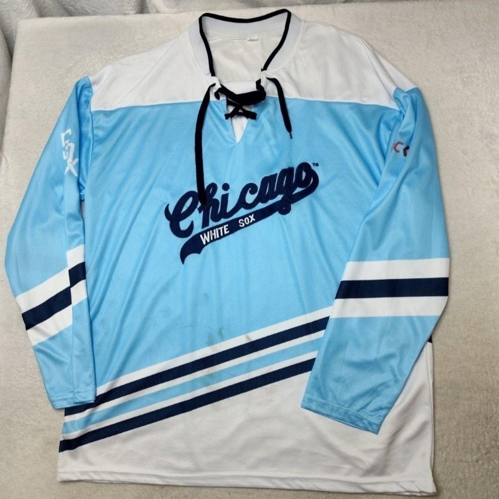 Chicago White Sox Jersey Mens XL Light Blue MLB Baseball SGA Hockey Pullover